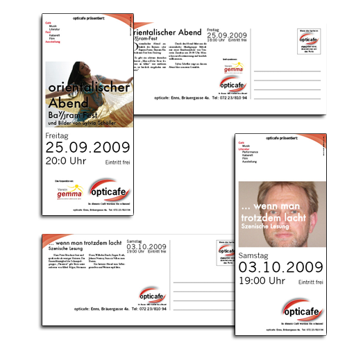 opticafe veranstaltungspostkarten